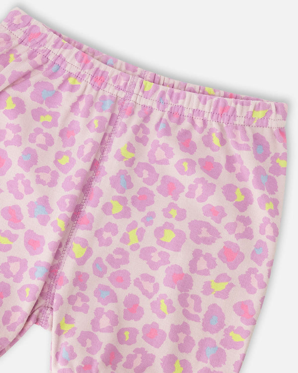 Organic Cotton Two-Piece Pyjama Set Purple Animal Print - H30PG11_3H097