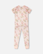 Organic Cotton Two-Piece Pyjama Set Pale Pink Bear Print - H30PG12US_3H094