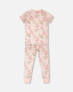 Organic Cotton Two-Piece Pyjama Set Pale Pink Bear Print - H30PG12_3H094