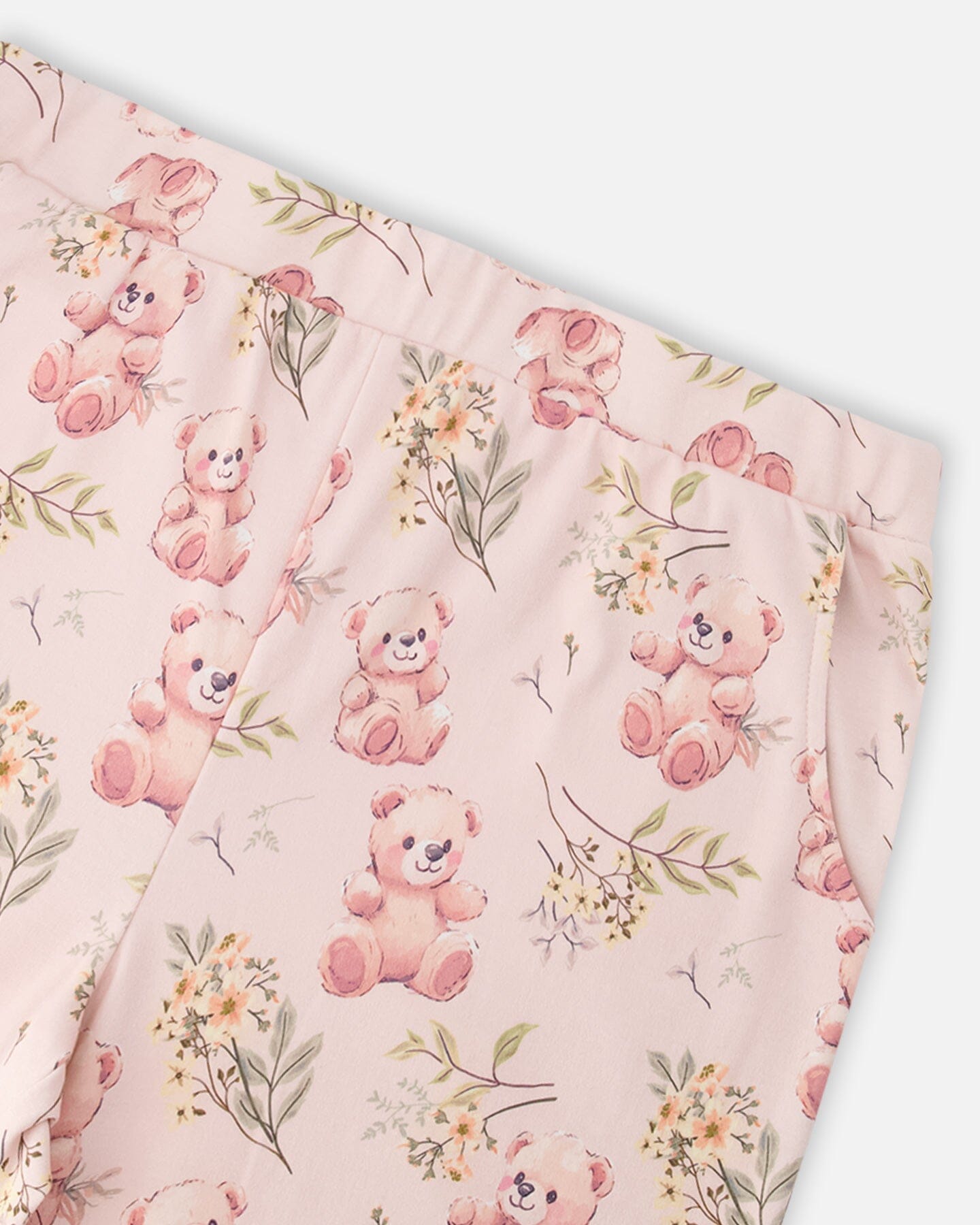 Organic Cotton Women Two-Piece Pyjama Set Pale Pink Bear Print - H30PG14_3H094