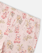 Organic Cotton Women Two-Piece Pyjama Set Pale Pink Bear Print - H30PG14_3H094