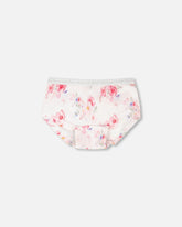 Organic Cotton Boyshort Panty Pink Printed Flowers