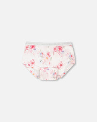 Organic Cotton Boyshort Panty Pink Printed Flowers - H30PG60_3H092