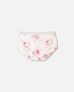 Organic Cotton Boyshort Panty Pink Printed Flowers - H30PG60_3H092