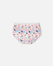 Organic Cotton Boyshort Panty Blue Smiling Flower Print - H30PG60_3H095