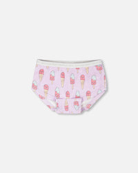 Organic Cotton Boyshort Panty Lilac Printed Ice Creams - H30PG60_3H099