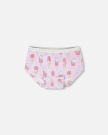 Organic Cotton Boyshort Panty Lilac Printed Ice Creams - H30PG60_3H099