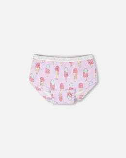 Organic Cotton Boyshort Panty Lilac Printed Ice Creams - H30PG60_3H099