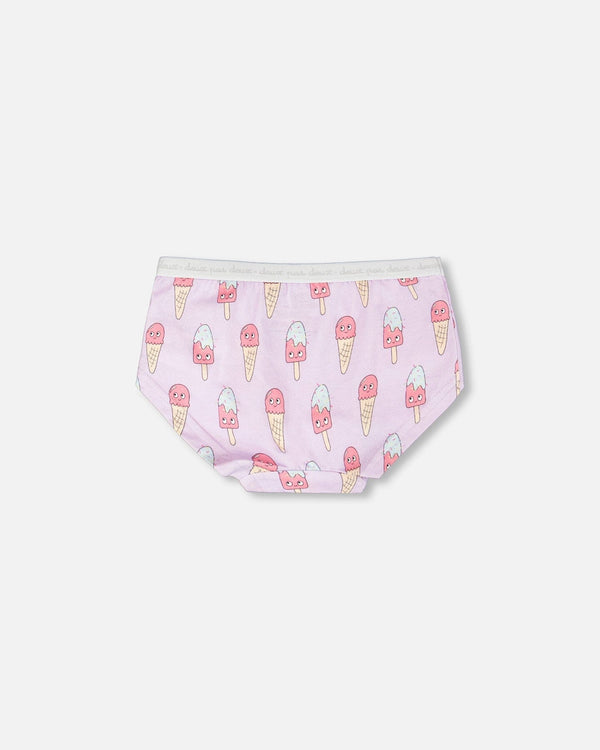 Organic Cotton Boyshort Panty Lilac Printed Ice Creams - H30PG60_3H099