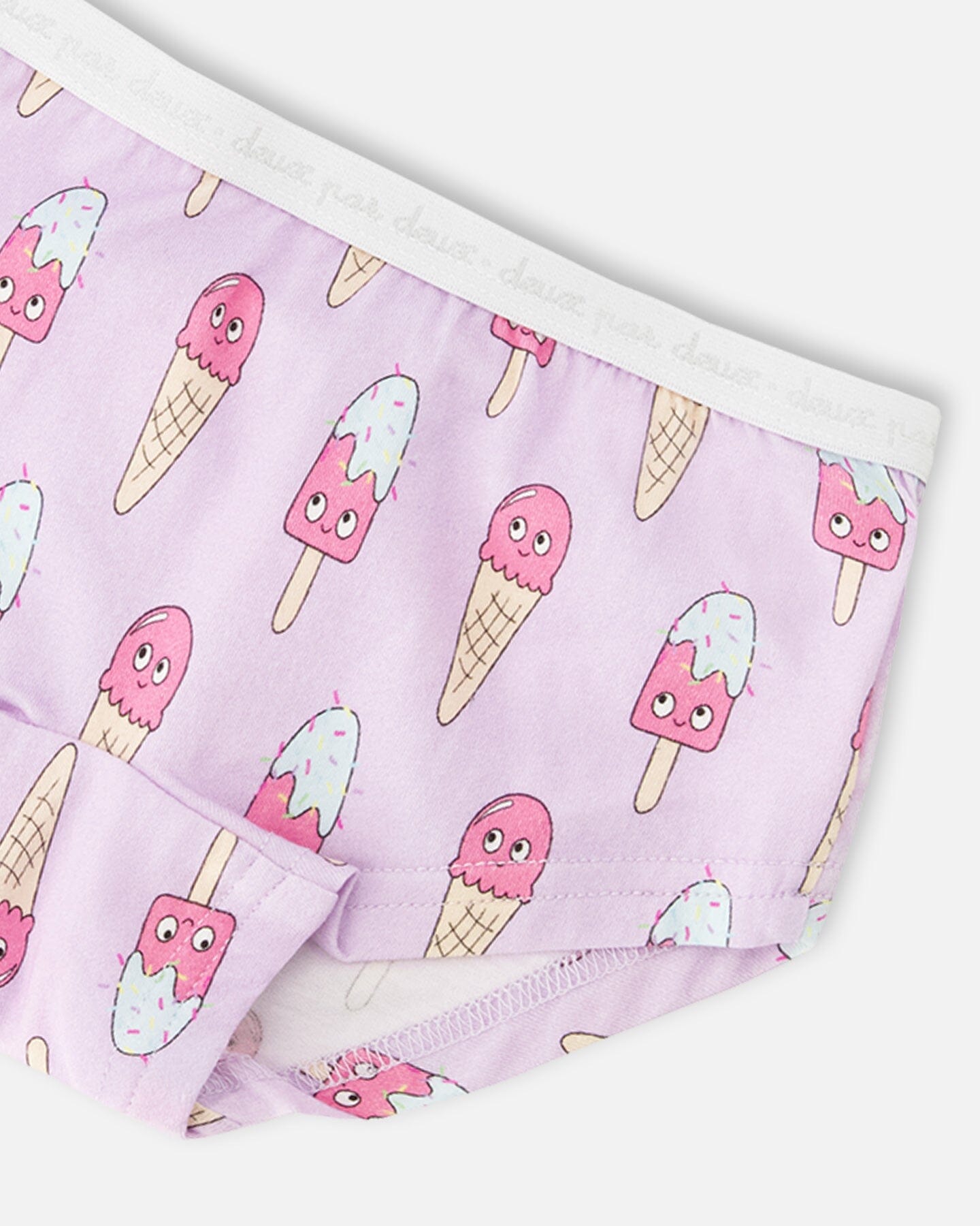 Organic Cotton Boyshort Panty Lilac Printed Ice Creams - H30PG60_3H099