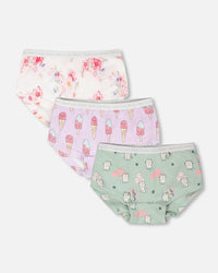 Boyshort Panties (Pack Of 3) Printed Organic Cotton - H30PG61_3H093