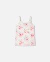 Organic Cotton Tank Underwear Pink Printed Flowers - H30PG70_3H092