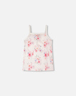 Organic Cotton Tank Underwear Pink Printed Flowers - H30PG70_3H092