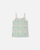 Organic Cotton Tank Underwear Green Kitten Print - H30PG70_3H093