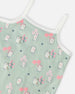 Organic Cotton Tank Underwear Green Kitten Print - H30PG70_3H093