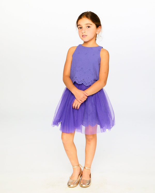 Sleeveless Top And Skirt Set Mauve - H30Q10_05650