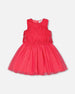 Sleeveless Textured Rosette Dress Pink - H30Q40_06002