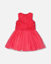 Sleeveless Textured Rosette Dress Pink - H30Q40_06002