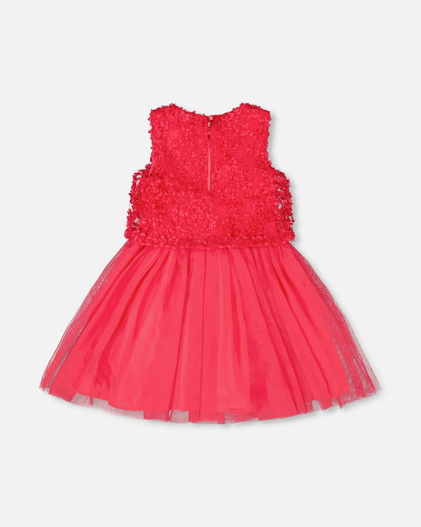 Sleeveless Textured Rosette Dress Pink - H30Q40_06002