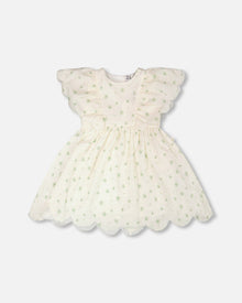 Jacquard Dress White Printed Flowers - H30Q86_3H193
