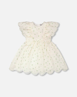 Jacquard Dress White Printed Flowers - H30Q86_3H193