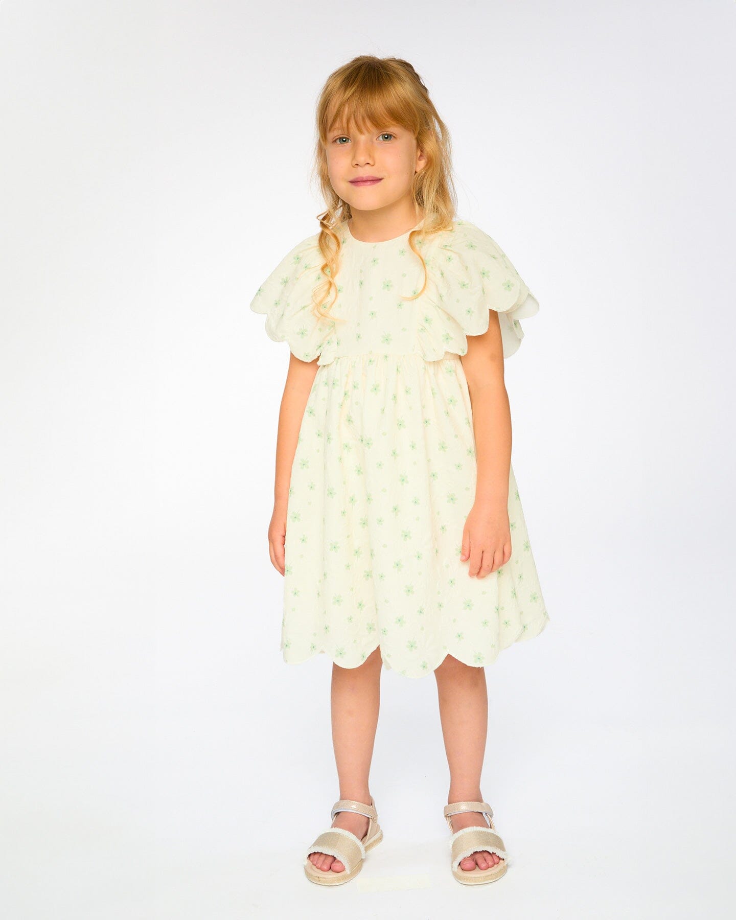 Jacquard Dress White Printed Flowers - H30Q86_3H193