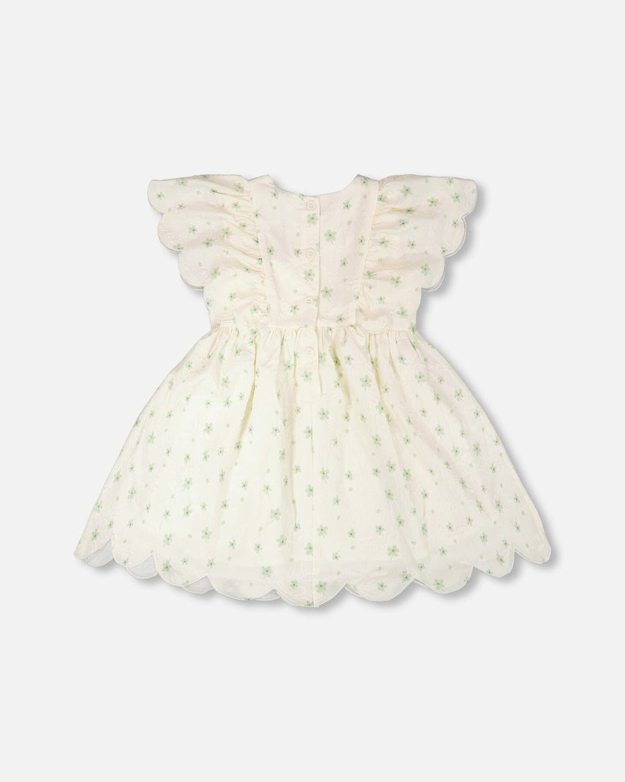 Jacquard Dress White Printed Flowers - H30Q86_3H193