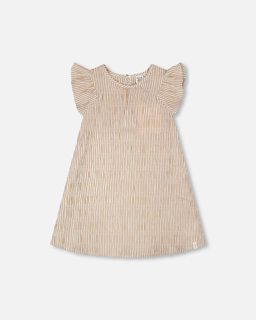 Striped Dress Off White And Sand - H30Q87_3H194