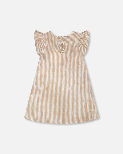 Striped Dress Off White And Sand - H30Q87_3H194
