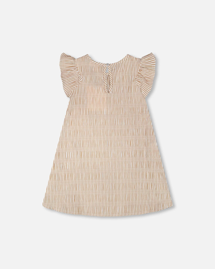 Striped Dress Off White And Sand - H30Q87_3H194