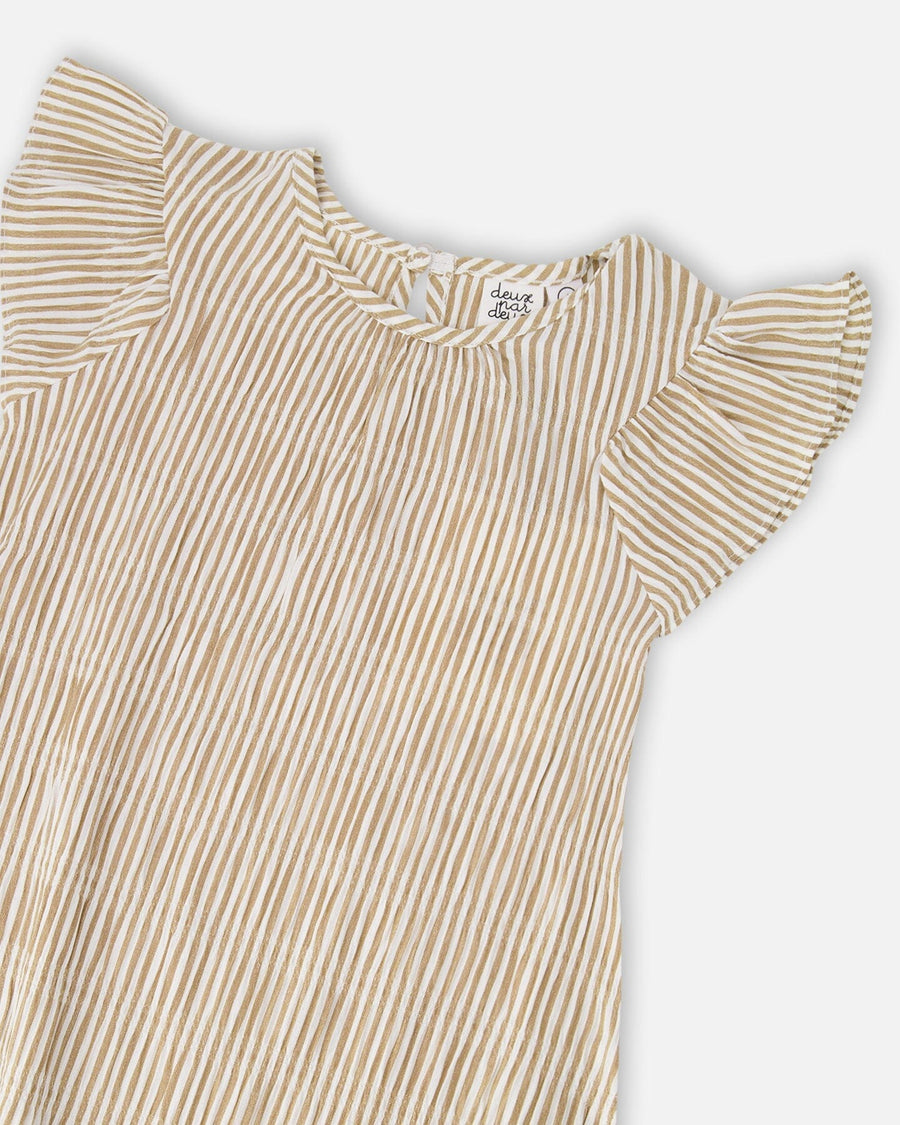 Striped Dress Off White And Sand - H30Q87_3H194