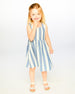 Sleeveless Dress White And Blue Stripes - H30Q88_3H196