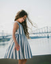 Sleeveless Dress White And Blue Stripes - H30Q88_3H196
