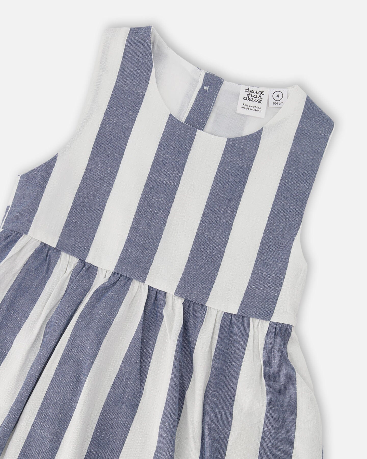 Sleeveless Dress White And Blue Stripes - H30Q88_3H196