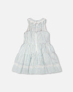 Multi-Tiered Dress White And Blue Stripes - H30Q89_3H197