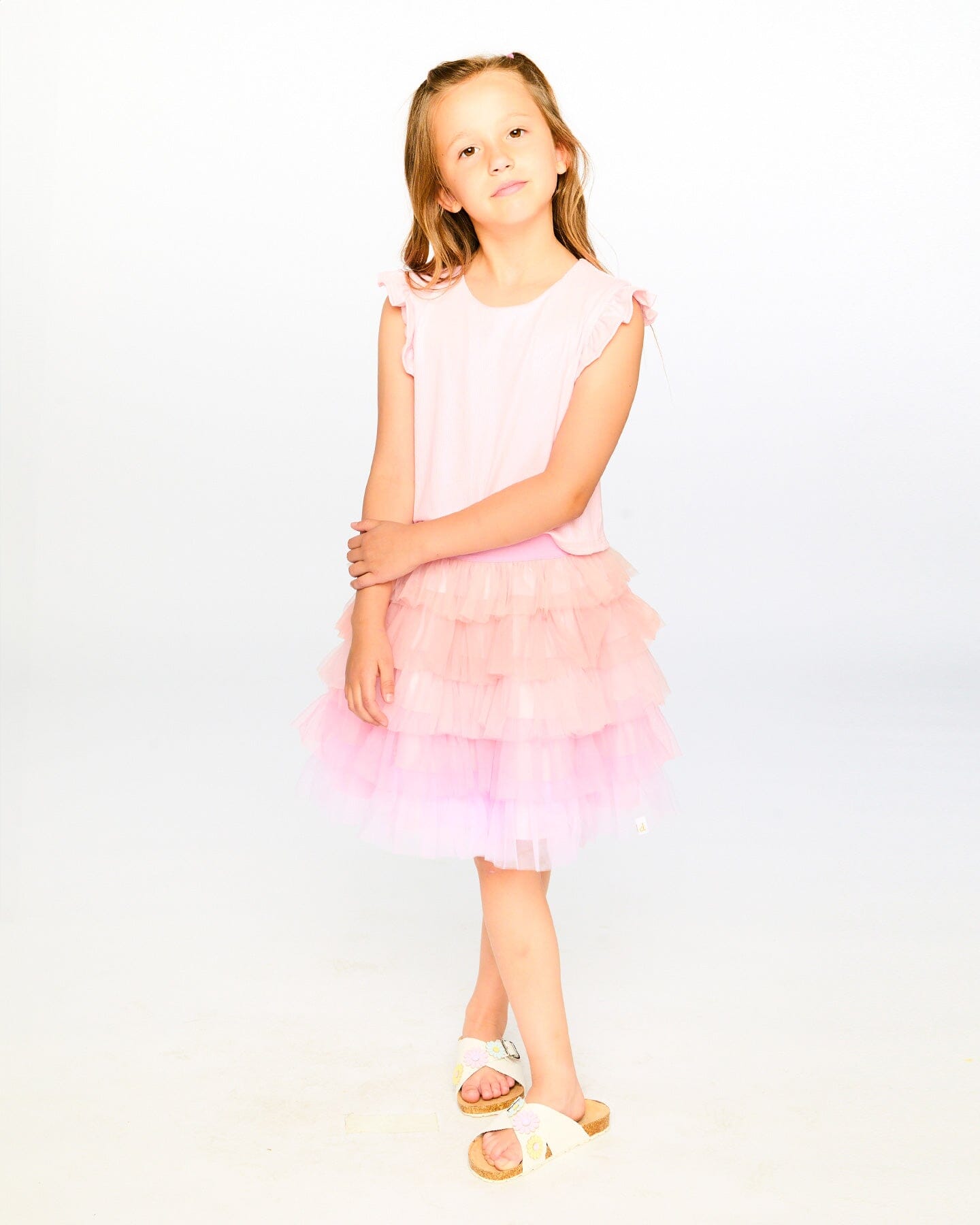 Bi-Material Dress Pale Pink - H30Q90_06060