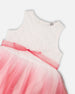 Bi-Material Pleated Mesh Dress White And Pink - H30Q93_01000