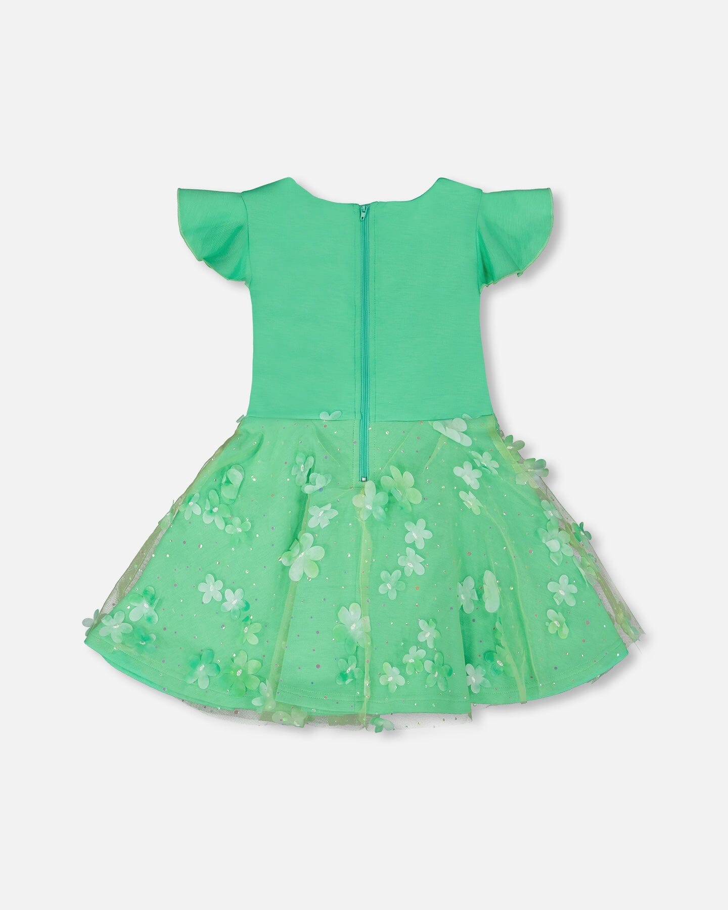 Bi-Material Dress Bright Mint Green - H30Q95_03740