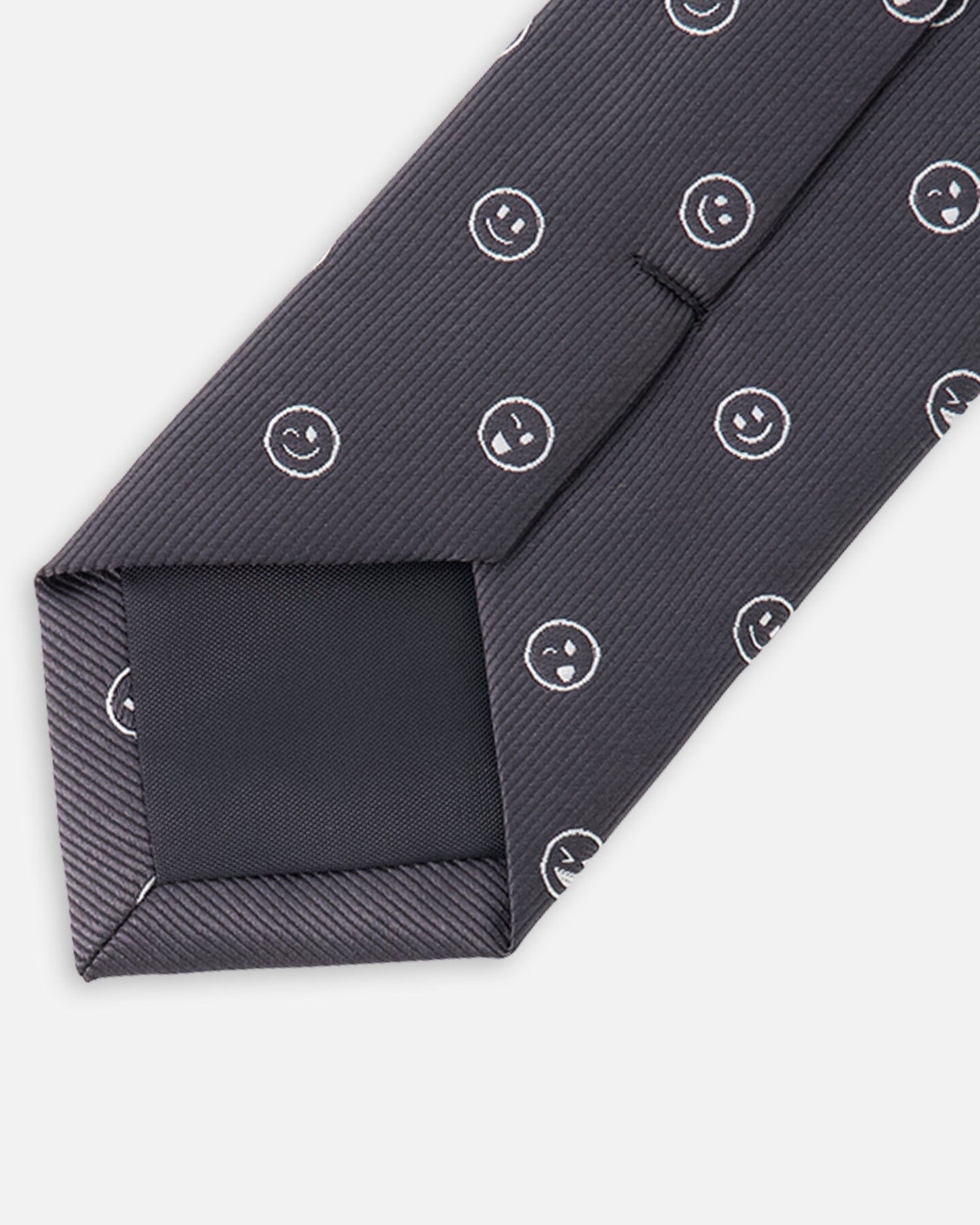 Neck Tie Black Printed Smiles - H30RCR_3H212
