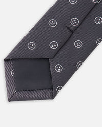 Neck Tie Black Printed Smiles - H30RCR_3H212