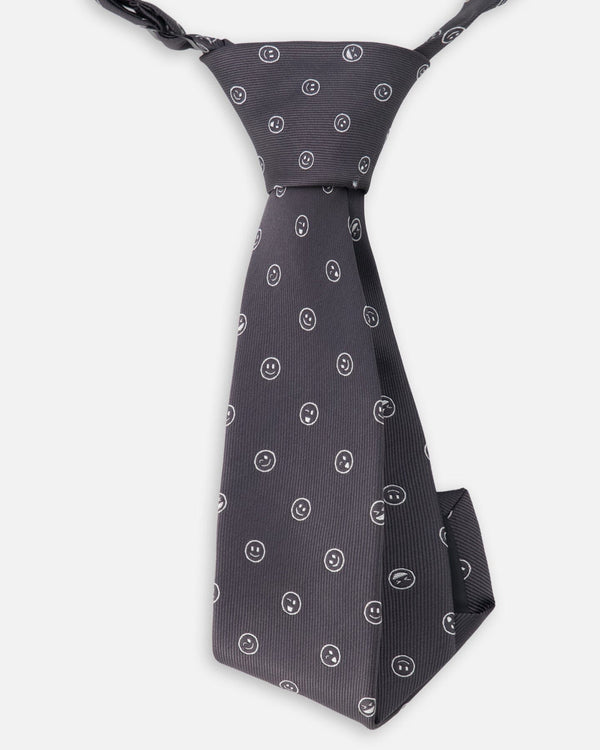 Neck Tie Black Printed Smiles - H30RCR_3H212