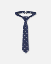 Neck Tie Blue Dino Print