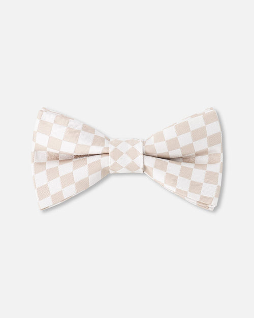 Bow Tie White And Sand Check - H30RNP_3H214