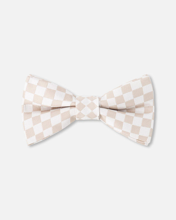 Bow Tie White And Sand Check - H30RNP_3H214