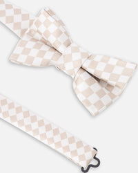 Bow Tie White And Sand Check - H30RNP_3H214