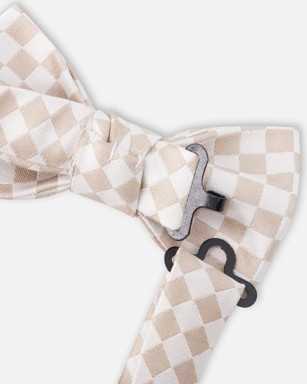 Bow Tie White And Sand Check - H30RNP_3H214