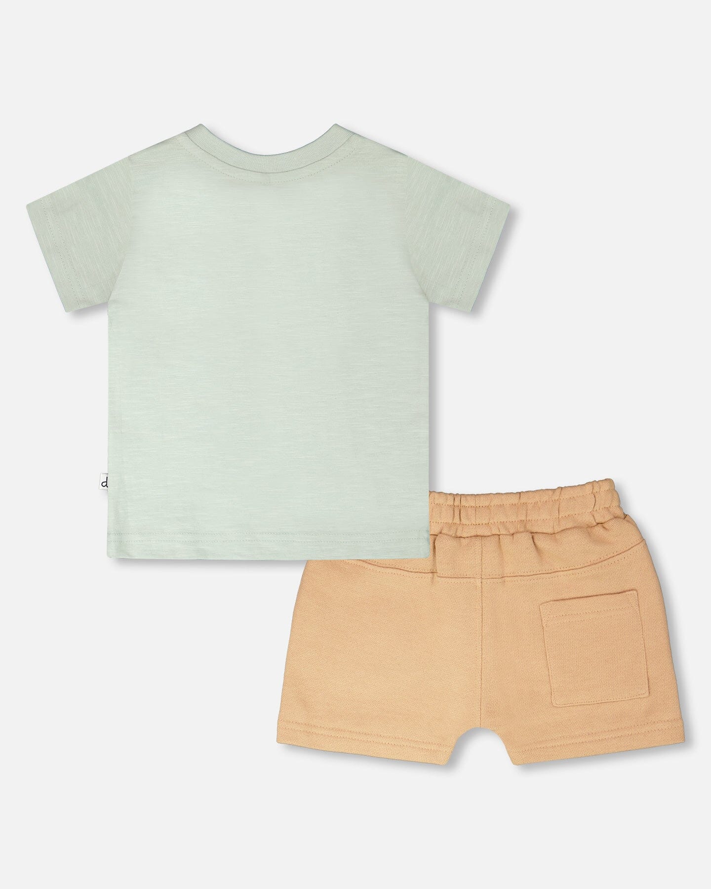 Organic Cotton T-Shirt And Short Set Mint Green And Beige - H30S10_03260