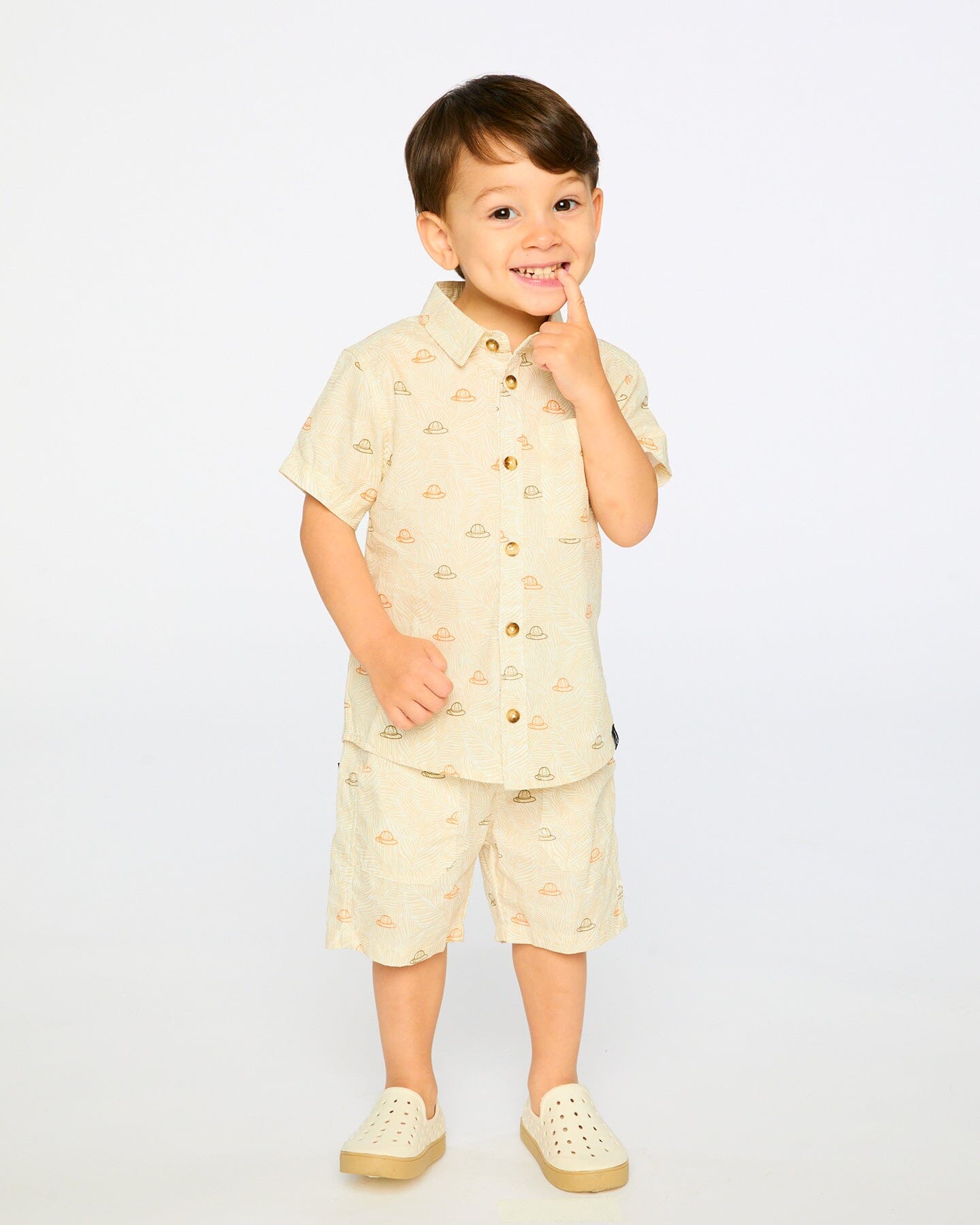 Poplin Shirt Beige Safari Print - H30S15_3H100