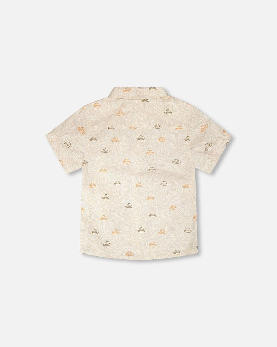 Poplin Shirt Beige Safari Print - H30S15_3H100