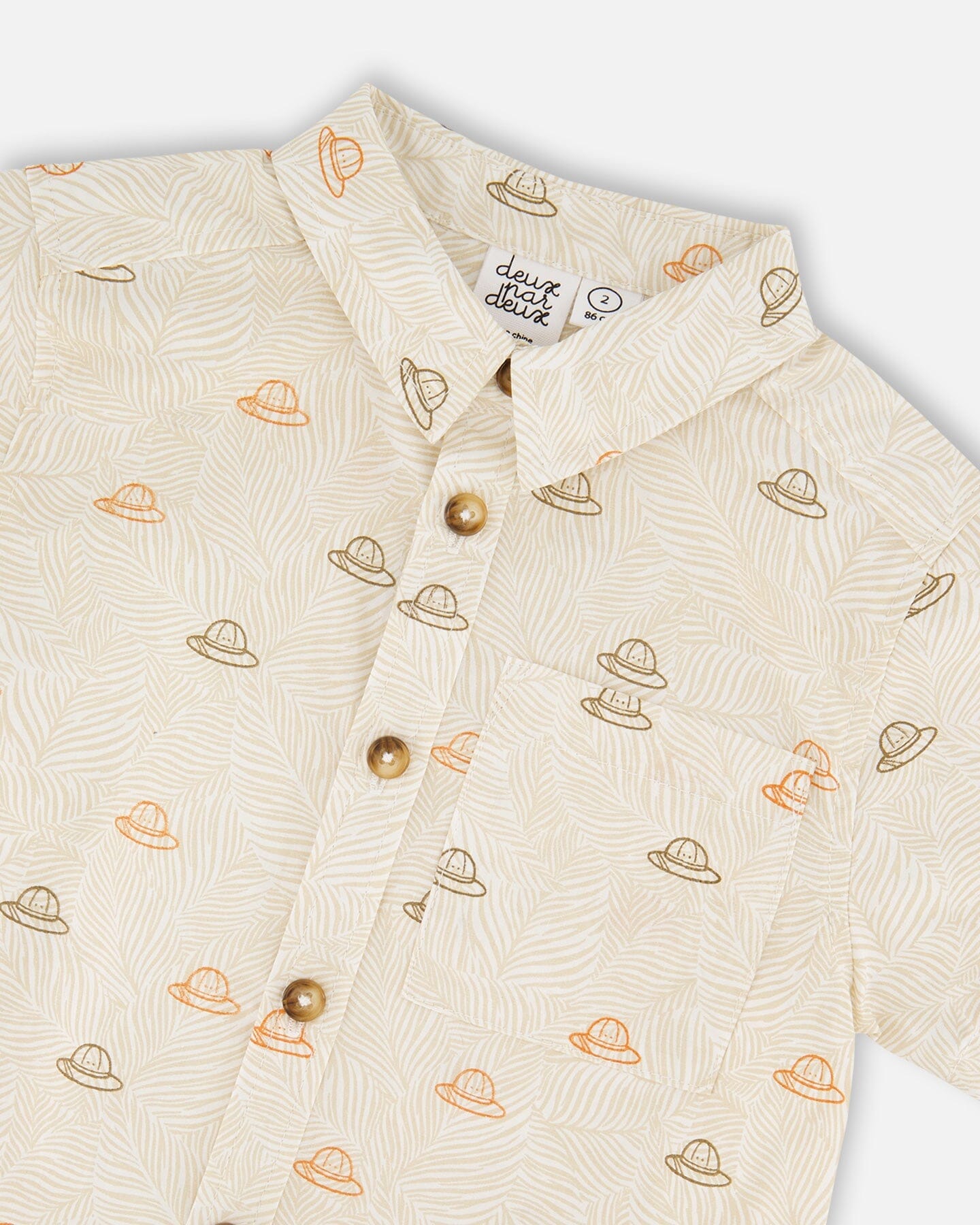 Poplin Shirt Beige Safari Print - H30S15_3H100